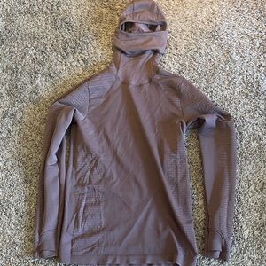 Athleta Hooded Top in mauve. Winter weight. Size m.